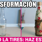 Cómo Decorar una Botella Rústica con Efecto Madera y Reciclaje