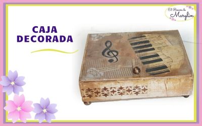 CAJA DECORADA CON PAPEL ENVEJECIDO