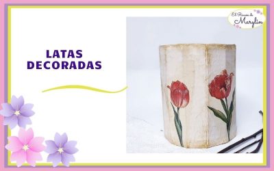 LATA DECORADA CON DECOUPAGE