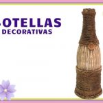 BOTELLA DE CRISTAL DECORADA con PAPEL