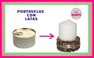 PORTAVELAS CON LATAS DE ATUN.