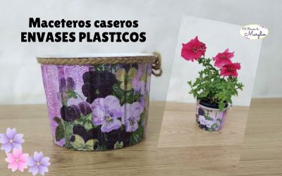 Como hacer Portamacetas casero con envase plastico