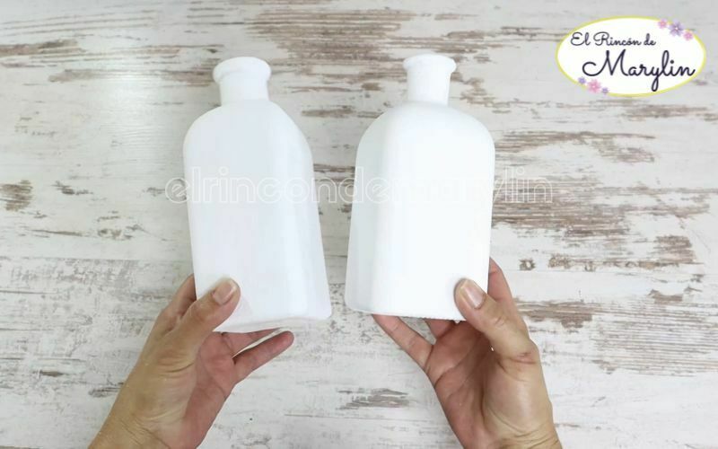 botellas decoradas minimalistas