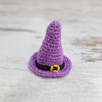 Mini sombrero de bruja a crochet: Patrón paso a paso