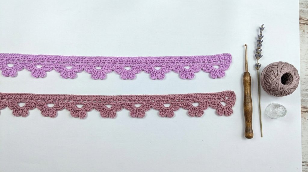 Puntilla de flores a crochet